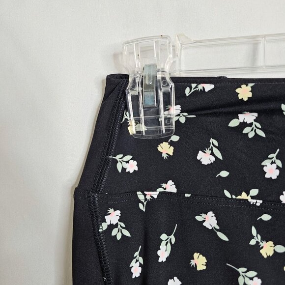 VICTORIA'S SECRET PINK Ultimate Leggings BLACK & YELLOW FLORAL size M Athleisure - Picture 3 of 8